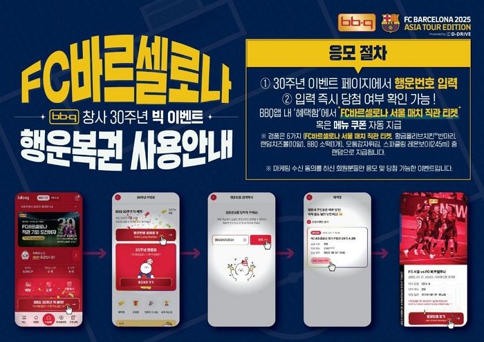 BBQ, ‘골든티켓 페스타’ 확대... 매장 방문하면 바르사 경기 직관 응모권 증정