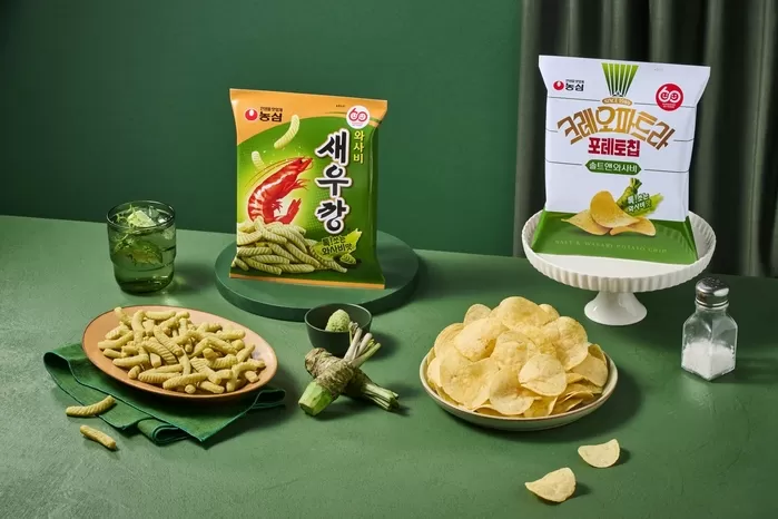 농심 와사비새우깡, 포테토칩 크레오파트라 솔트앤와사비 연출 이미지.jpg