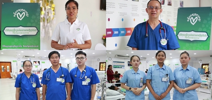 [센트비 이미지자료 2] 캄보디아 앙코르 어린이병원 의료진이 기부 캠페인을 전개한 센트비와 이에 동참한 한국 내 캄보디아 커뮤니티에 감사의 마음을 전하고 있다..jpg