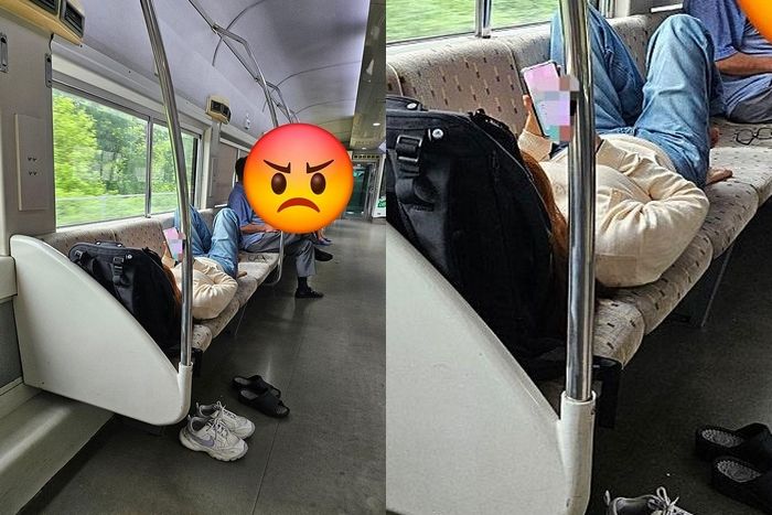 “좌석 5칸 떡하니 차지하고 드러누워”... 무궁화호에서 포착된 상상초월 ‘맨발 빌런’