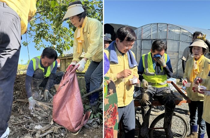 수해 복구 현장서 일손 보탠 정청래... SNS에 사진 ‘300장’ 공개