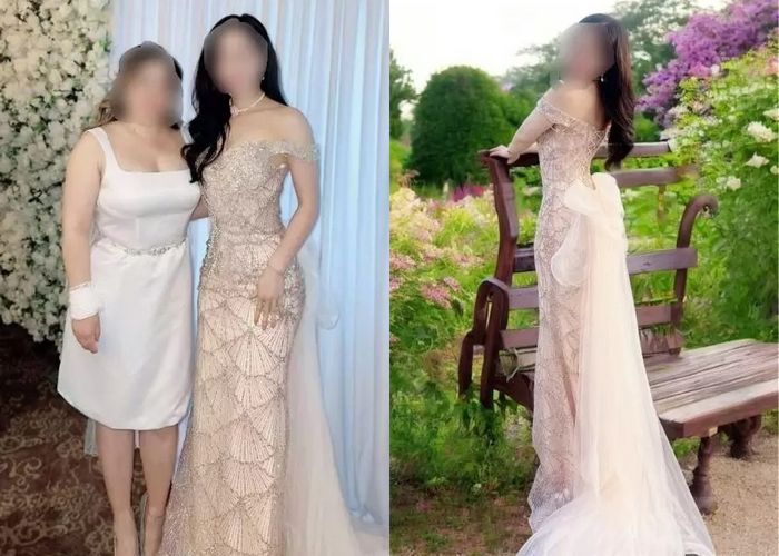 신부가 들러리인 줄... 조카 결혼식에 화려한 ‘큐빅 드레스’ 입고 등장한 이모