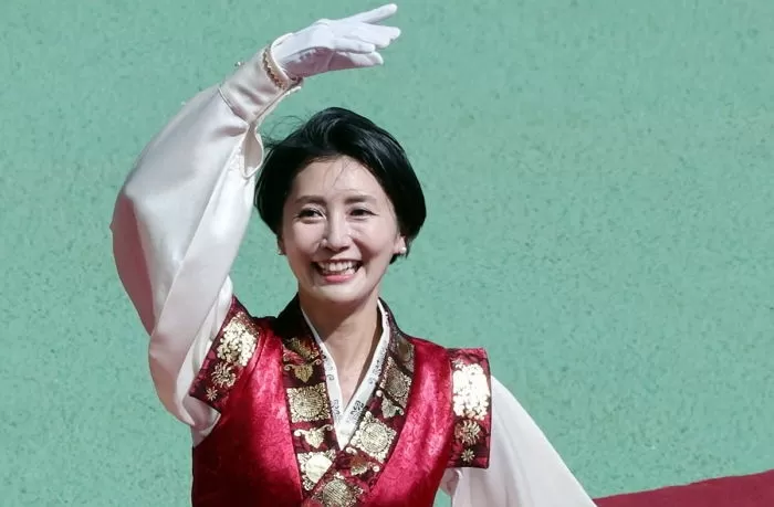 지난 9월 고려대학교·연세대학교 친선경기대회 응원단으로 모습 드러낸 한성주 / 뉴스1