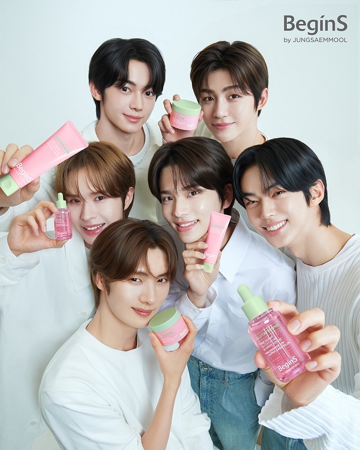 비긴스 바이 정샘물, 대세 그룹 TWS(투어스)와 신규 캠페인 공개... 청량 시너지 기대