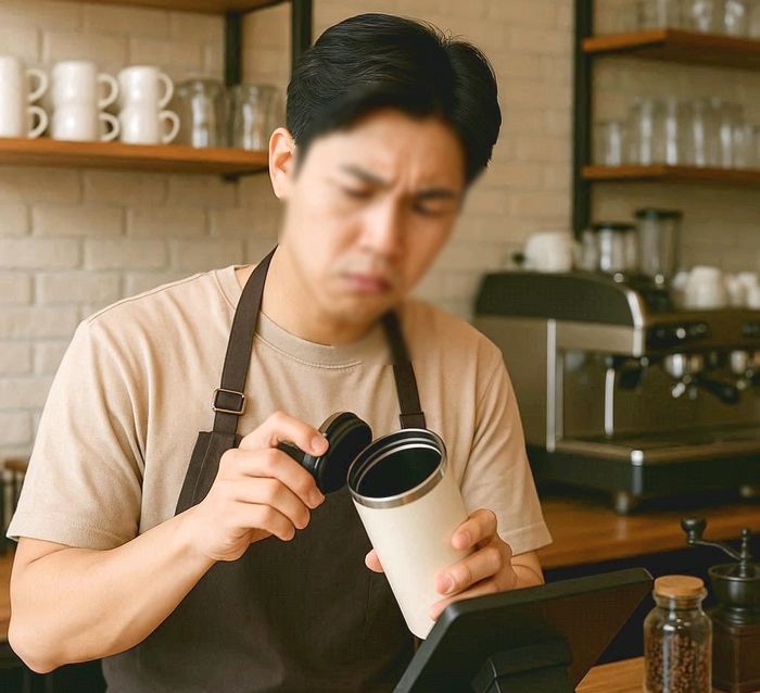 텀블러에 음료 달라더니 안에는 ‘불닭볶음면’... “버리고 헹궈서 담아달랍니다”