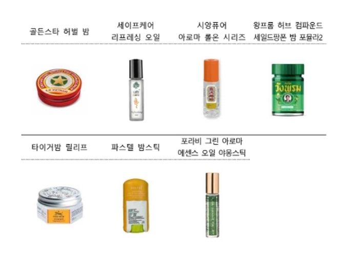 국내 유통 중인 ‘호랑이연고·야돔’ 등 동남아 허브오일서 ‘알레르기 유발’ 성분 검출
