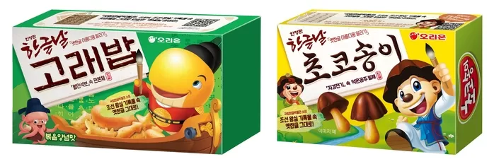 오리온 '고래밥'에 훈민정음, '초코송이'에 덕온공주 친필... 새 옷 입었다