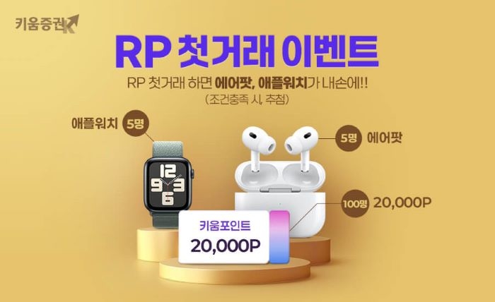 “첫 거래만 해도 포인트·에어팟·애플워치” 키움증권 RP 이벤트