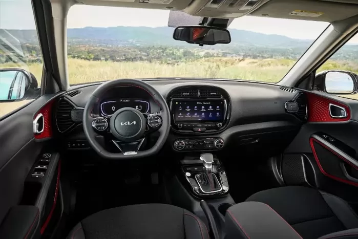 2025 Kia Soul interior, view of the entire dashboard, featuring the 10.5 inch touchscreen display