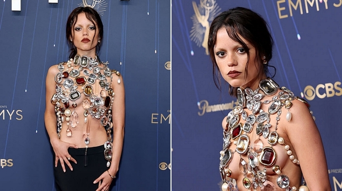 ‘웬즈데이’ 제나 오르테가, 옷 없이 보석만으로 완성한 과감 노출... 수상은 불발