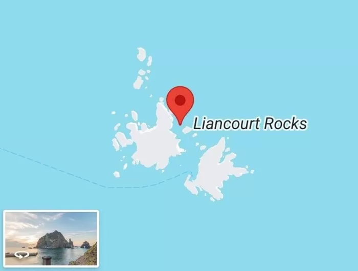 구글 지도에서 독도가 ‘리앙쿠르 암초’(Liancourt Rocks)로 표기돼 있다. [사진 = 서경덕 교수 페이스북]