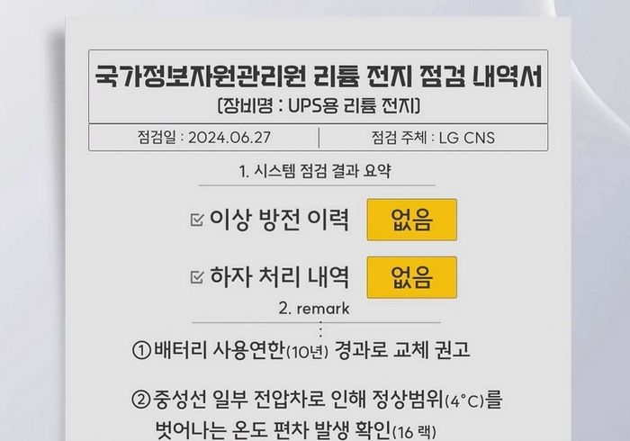 국가정보자원관리원 화재, 1년 전 ‘교체 권고’ 무시했다