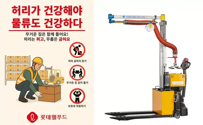 “무거운 물건 옮기느라 허리 아픈 근로자 없길”... 보조기구 도입한 롯데웰푸드