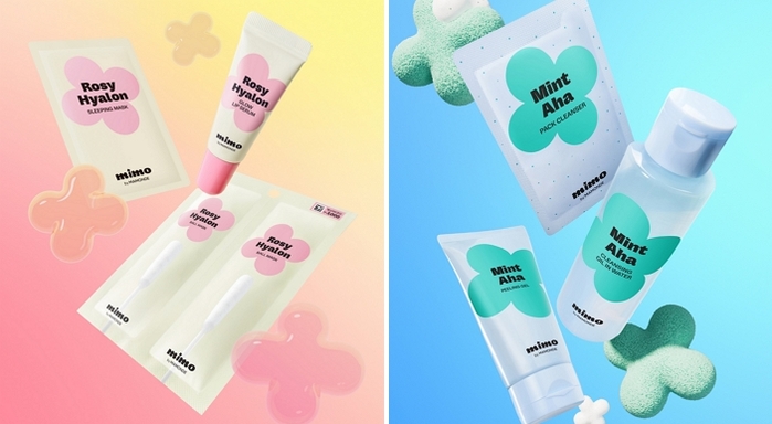 ‘수분 결광’ 로지-히알론·‘말끔 세정’ 민트-AHA... 미모 바이 마몽드, 다이소 신제품 6종 출시