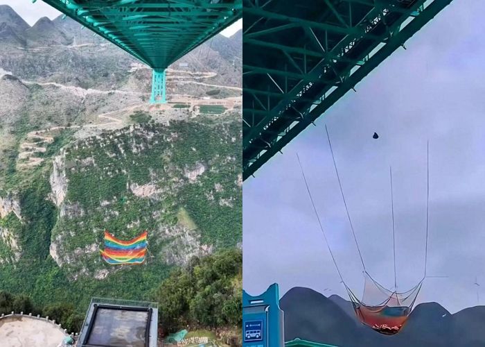 “생명 걸린 도박”... 줄 없는 625m 협곡 번지점프, 안전성 논란에 결국