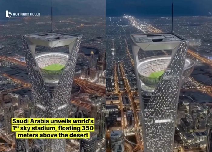 “세계에서 가장 독특한 경기장”... 사우디, 63빌딩보다 높은 350m ‘하늘 경기장’ 건설한다