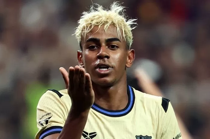 31일 서울 마포구 상암동 서울월드컵경기장에서 열린 ‘2025 FC바르셀로나 아시아투어’ FC서울과 FC바르셀로나의 경기, FC바르셀로나 라민 야말이 두 번째 골을 성공시키고 기뻐하고 있다. 2025.7.31/뉴스1