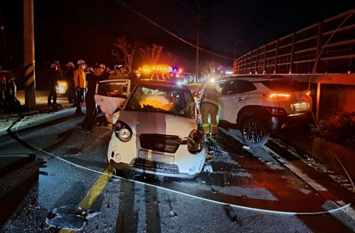 중앙선 넘어 ‘3중 추돌’ 사고 내고 도주한 30대 체포... 6명 부상