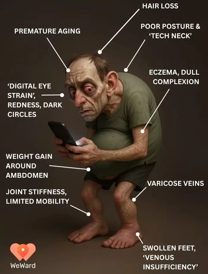 “탈모·거북목·복부비만까지...” AI가 예측한 25년 뒤 인류모습