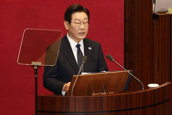 李 대통령, 22분간 진행된 연설서 ‘이 단어’ 28번 외쳤다