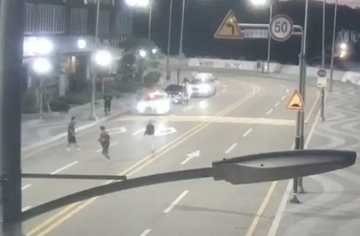 2025년 8월 부산 해운대 한 도로에서 벌어진 다툼 장면 〈사진제공=부산경찰청〉