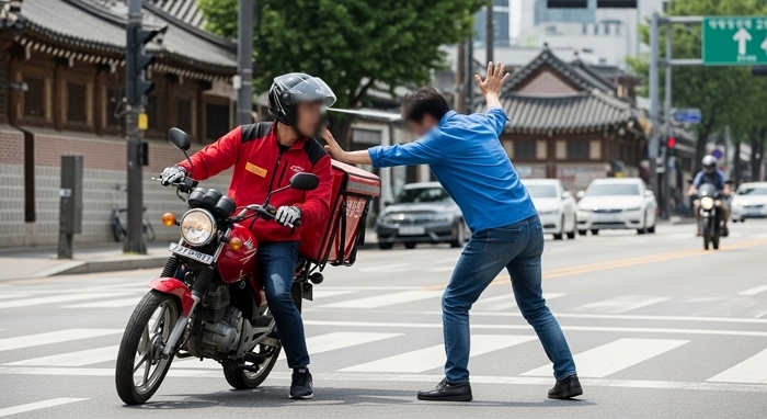 역주행 지적한 시민, 배달 기사는 얼굴에 침 ‘퉤’... “DNA 채취해갔다”