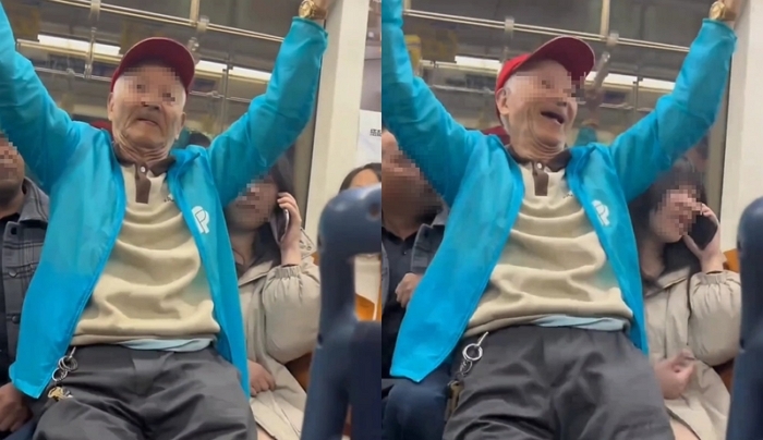 지하철서 모르는 여성 ‘무릎’에 앉은 노인... “좌석 양보 안 해서” (영상)