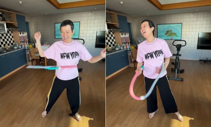 ‘유방암 투병’ 박미선, 유쾌한 건강 관리 근황 전했다... “훌라후프 얼굴로 돌리는 중”