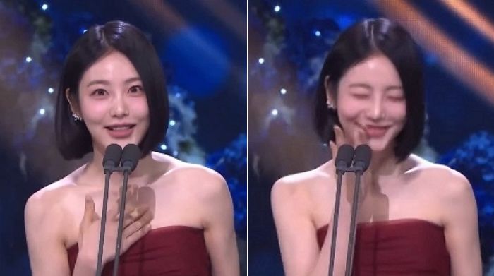 ‘자칭 리액션 장인’ 신예은, 청룡영화상서 애교 풀장착... “어머, 날 찍는다니?”