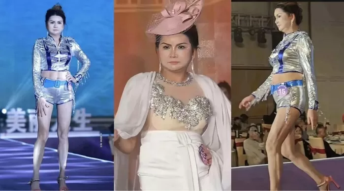 광둥성 여성 모델 부문 우승 트로피를 받은 15번 참가자. / 시나닷컴