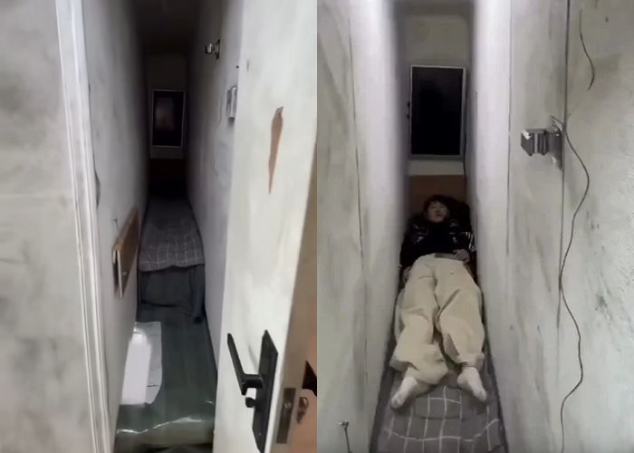 사람 몸보다 좁은 ‘40㎝ 폭’ 中 호텔 화제... “1박 1600원”