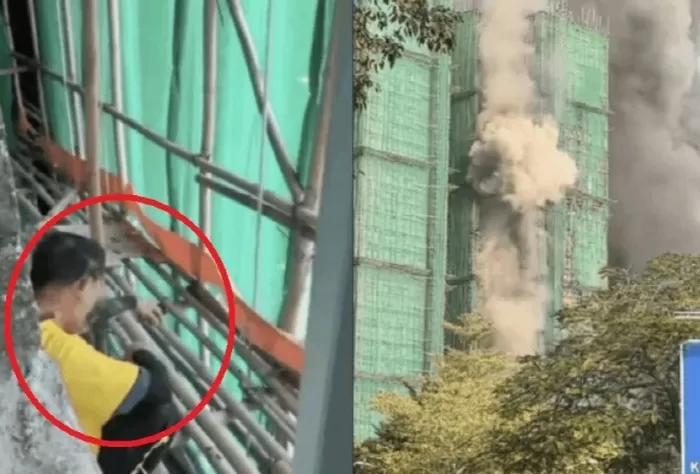 홍콩 아파트 화재 전, 공사 인부 ‘흡연’ 포착... 실화 가능성 제기