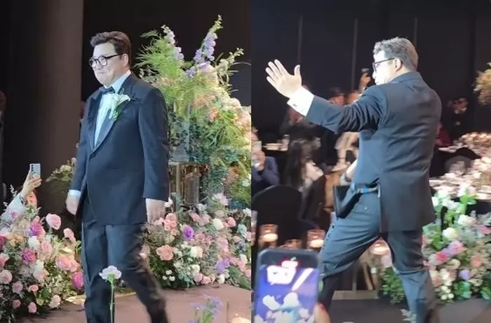 53세 윤정수, 12살 연하 ♥원진서와 결혼식서 춤추며 입장 ‘시선 집중’