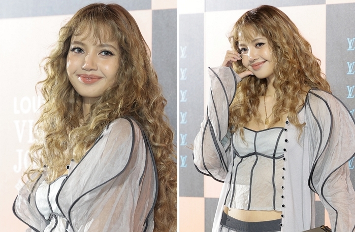 ‘인형 비주얼’ 블랙핑크 리사, 전신 시스루 드레스로 압도적 존재감... 루이비통 행사 빛내