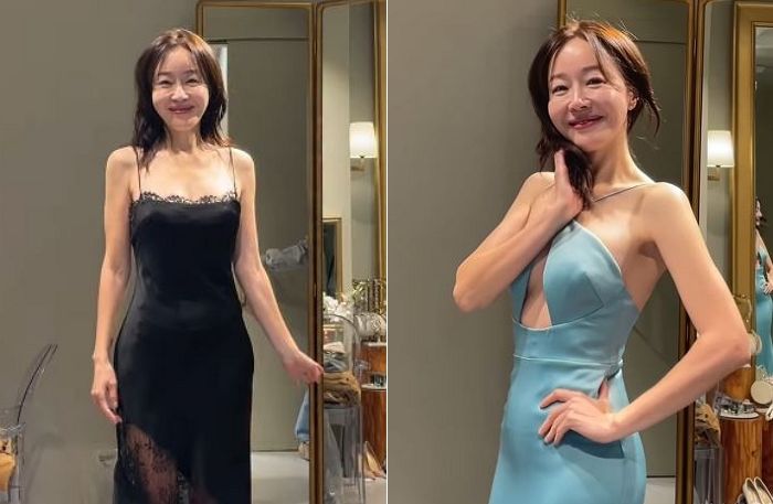 ‘47세’ 엄지원, 드레스 피팅 영상 공개... 나이 무색한 ‘볼륨감 + 골반 라인’ 자랑