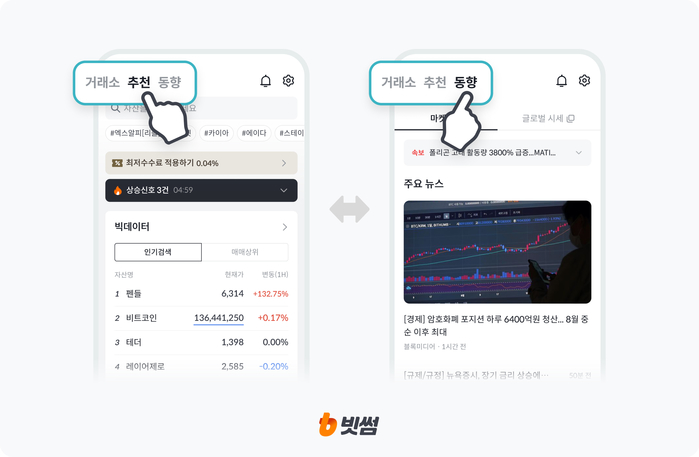 (이미지) 빗썸, 가상자산 투자 정보 접근성 높인 '추천동향' 서비스 제공.jpg