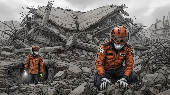 광주대표도서관 건설 현장 붕괴... 작업자 4명 매몰 추정