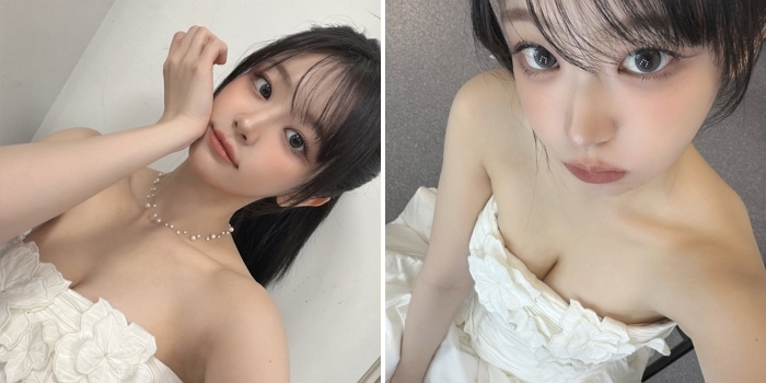 QWER 쵸단, AAA 수상 기념 ‘순백의 여신’ 변신... 과감한 드레스 셀카 공개