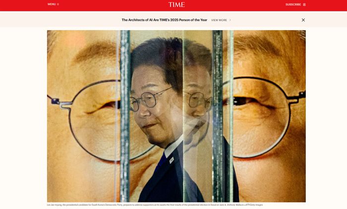 李대통령 당선 연설 앞둔 모습, 美 타임지 ‘올해의 100대 사진’에 선정