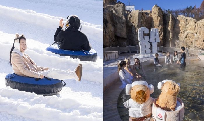 눈썰매 타고 스파로 ‘풍덩’... 에버랜드·캐비, 이용권 하나로 무제한 오간다