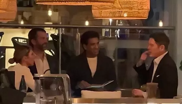 오른쪽부터 정용진 신세계그룹 회장, 오미드 말릭 1789캐피털 공동 설립자, 트럼프 주니어 / 뉴스1