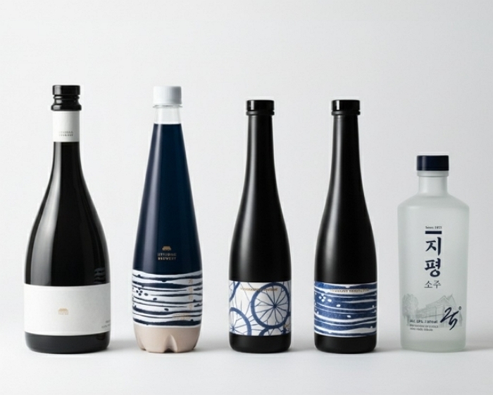 [사진자료4] 왼쪽부터 지평약주, 지평탁주, 지평석탄, 지평부의, 지평소주.jpg