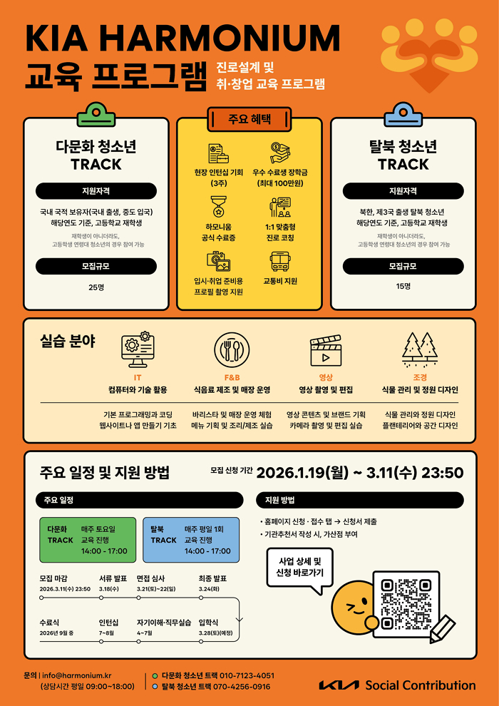 사진 1) 기아, ‘하모니움 교육 프로그램’ 3기 참여자 모집.png