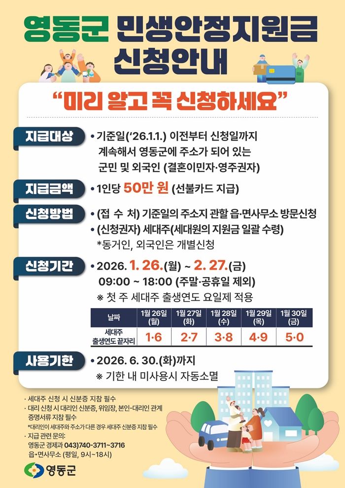 “4인 가족은 200만원 받는다”... 민생지원금 1인당 50만원씩 주는 ‘이 지역’