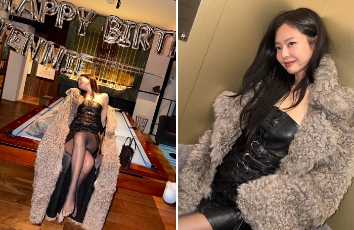 ‘30세’ 제니, 생일파티 현장 공개... 가죽 튜브톱으로 시선 압도