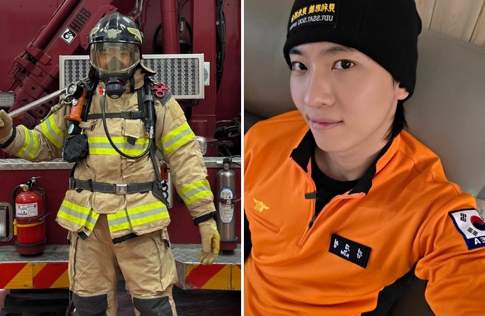 덱스, 소방관 깜짝 변신... 소방복 입자마자 드러난 ‘압도적 피지컬’