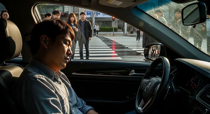 손목에 주사기 꽂은 채 ‘쿨쿨’... 서초동 도로 한복판서 꼼짝 않던 벤츠 운전자의 정체