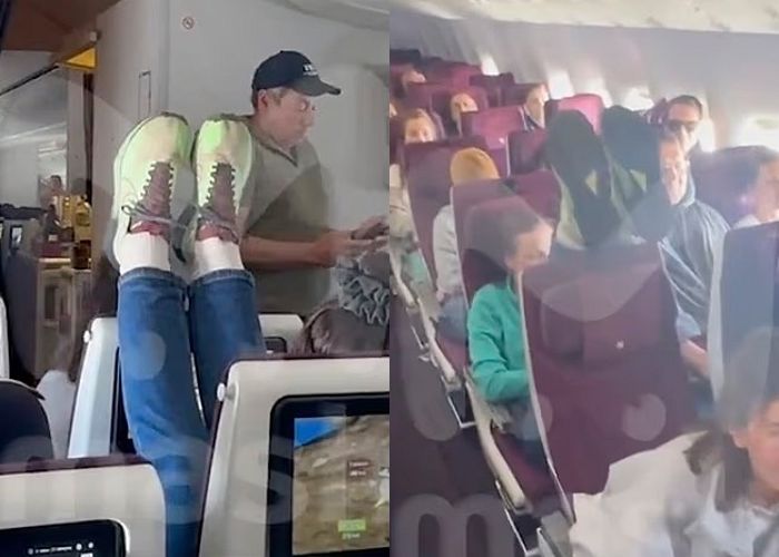 기내 앞좌석 등받이 젖히자 불만에 난동... “두 발 올리고 박수까지”