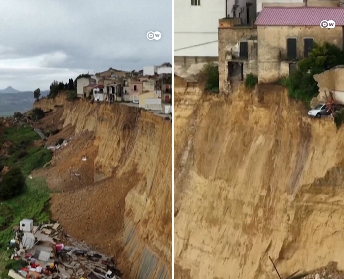 ‘1500명 대피’ 이탈리아 시칠리아 대규모 산사태... 주택 수십 채 절벽 끝 ‘위태’