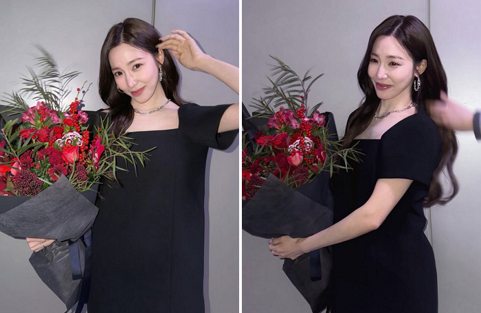 ‘변요한♥’ 티파니, 거대 꽃다발도 눌러버린 미모... ‘여신 비주얼’